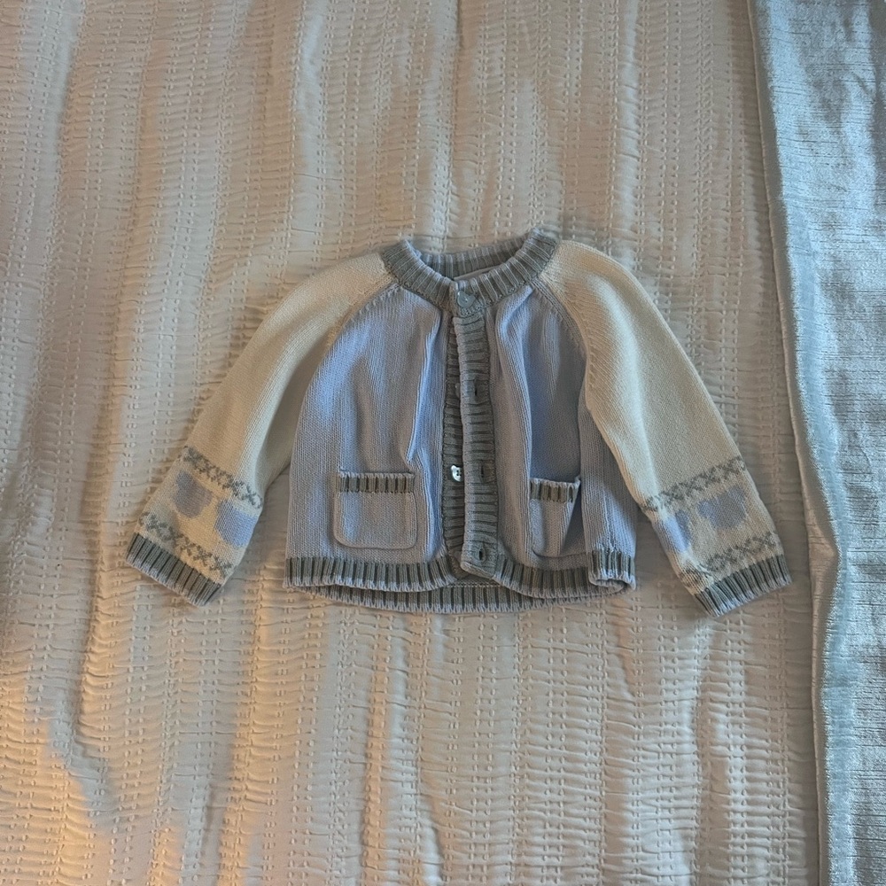Vitamins Baby Blue and Cream Knit Blazer